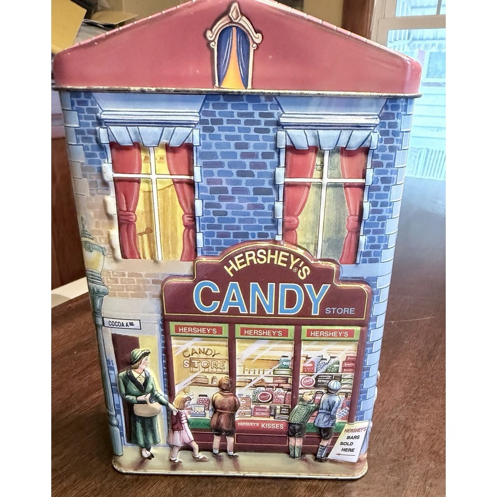 Hershey's Candy Store Metal Tin Village Series Canister #1 Collectible 2000